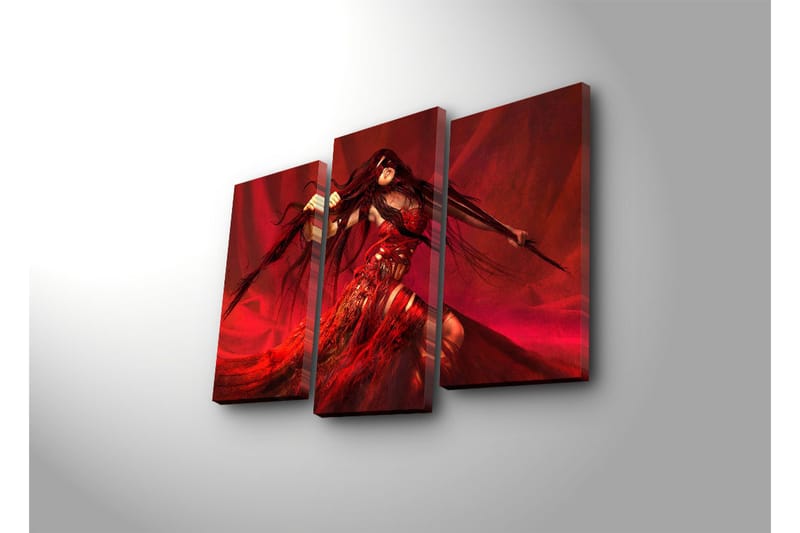 Canvasbilde Dekorativ LED-belysning 3 Deler - Flerfarget - Interiør - Maleri & posters - Lerretsbilder