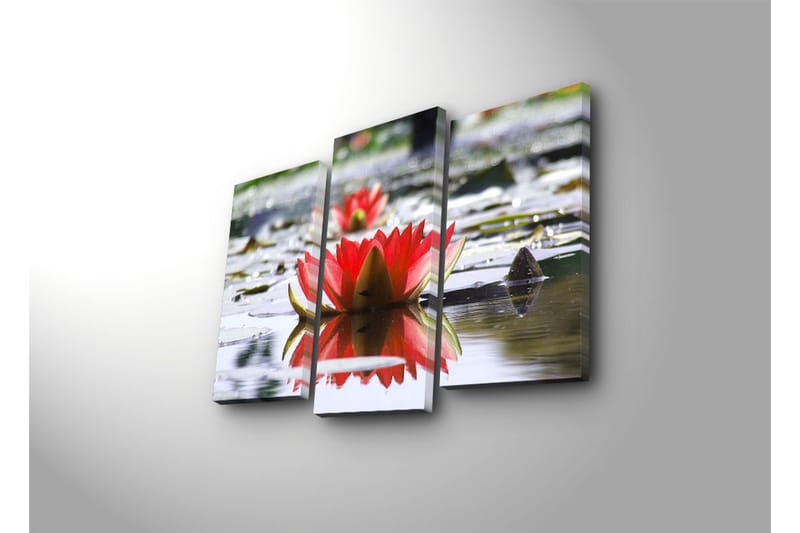 Canvasbilde Dekorativ LED-belysning 3 Deler - Flerfarget - Interiør - Maleri & posters - Lerretsbilder