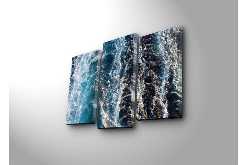 Canvasbilde Dekorativ LED-belysning 3 Deler - Flerfarget - Interiør - Maleri & posters - Lerretsbilder