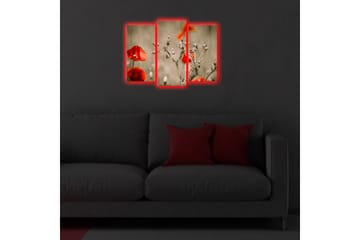 Canvasbilde Dekorativ LED-belysning 3 Deler - Flerfarget - Interiør - Maleri & posters - Lerretsbilder