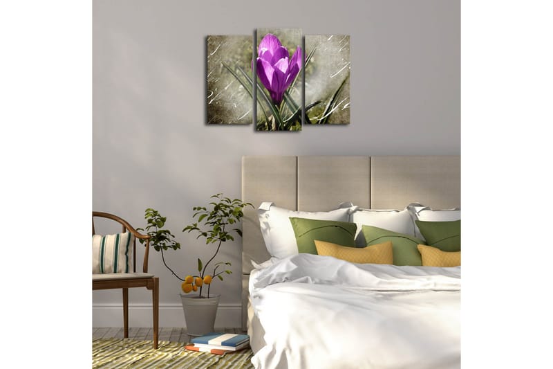 Canvasbilde Dekorativ LED-belysning 3 Deler - Flerfarget - Interiør - Maleri & posters - Lerretsbilder