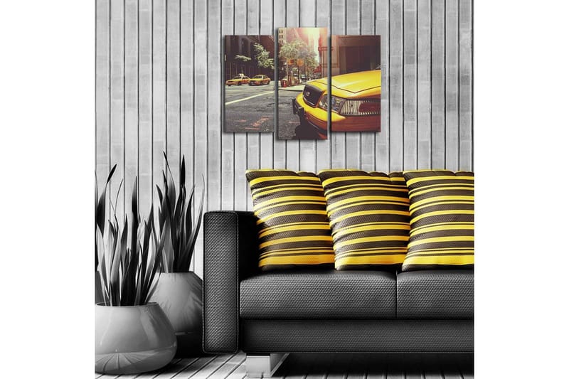 Canvasbilde Dekorativ LED-belysning 3 Deler - Flerfarget - Interiør - Maleri & posters - Lerretsbilder