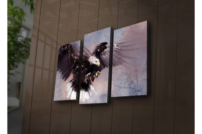 Canvasbilde Dekorativ LED-belysning 3 Deler - Flerfarget - Interiør - Maleri & posters - Lerretsbilder