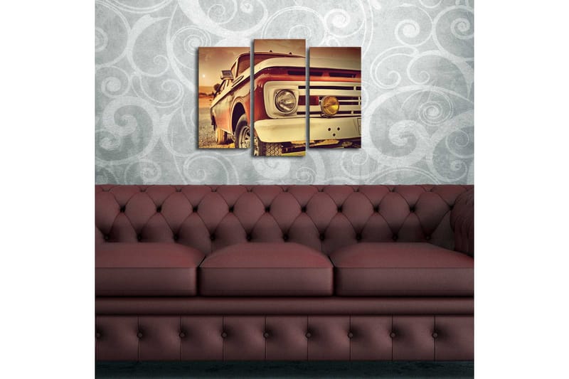 Canvasbilde Dekorativ LED-belysning 3 Deler - Flerfarget - Interiør - Maleri & posters - Lerretsbilder