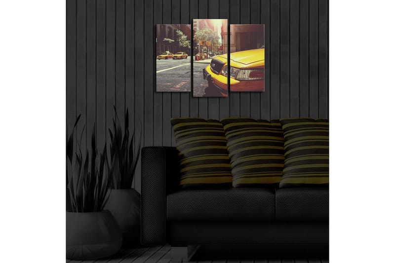 Canvasbilde Dekorativ LED-belysning 3 Deler - Flerfarget - Interiør - Maleri & posters - Lerretsbilder