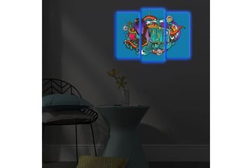 Canvasbilde Dekorativ LED-belysning 3 Deler - Flerfarget - Interiør - Maleri & posters - Lerretsbilder