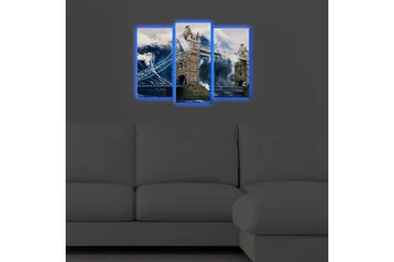 Canvasbilde Dekorativ LED-belysning 3 Deler - Flerfarget - Interiør - Maleri & posters - Lerretsbilder