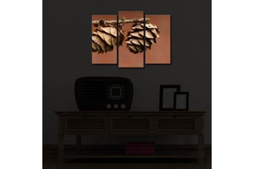 Canvasbilde Dekorativ LED-belysning 3 Deler - Flerfarget - Interiør - Maleri & posters - Lerretsbilder