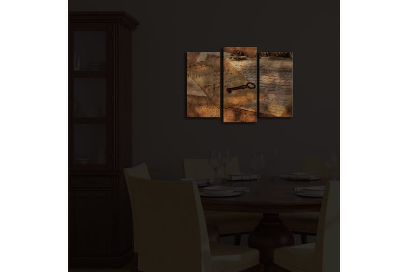 Canvasbilde Dekorativ LED-belysning 3 Deler - Flerfarget - Interiør - Maleri & posters - Lerretsbilder