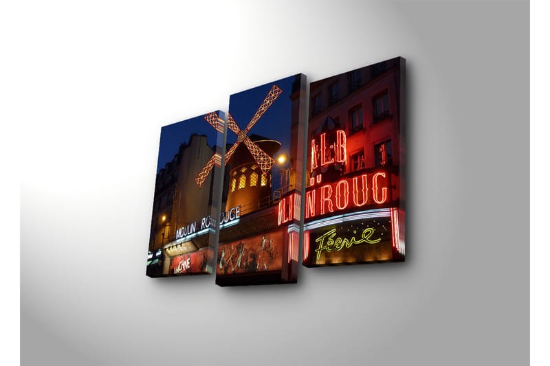 Canvasbilde Dekorativ LED-belysning 3 Deler - Flerfarget - Interiør - Maleri & posters - Lerretsbilder