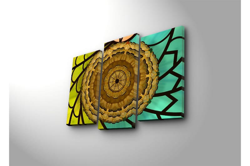Canvasbilde Dekorativ LED-belysning 3 Deler - Flerfarget - Interiør - Maleri & posters - Lerretsbilder