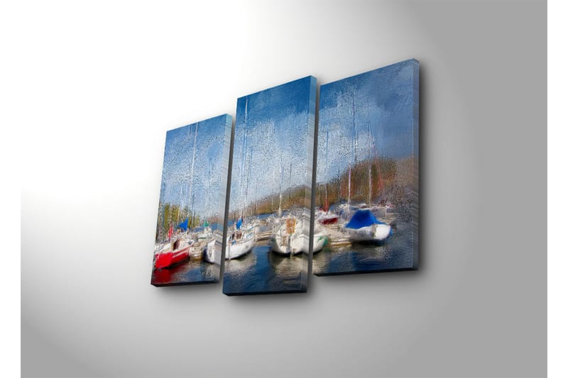 Canvasbilde Dekorativ LED-belysning 3 Deler - Flerfarget - Interiør - Maleri & posters - Lerretsbilder