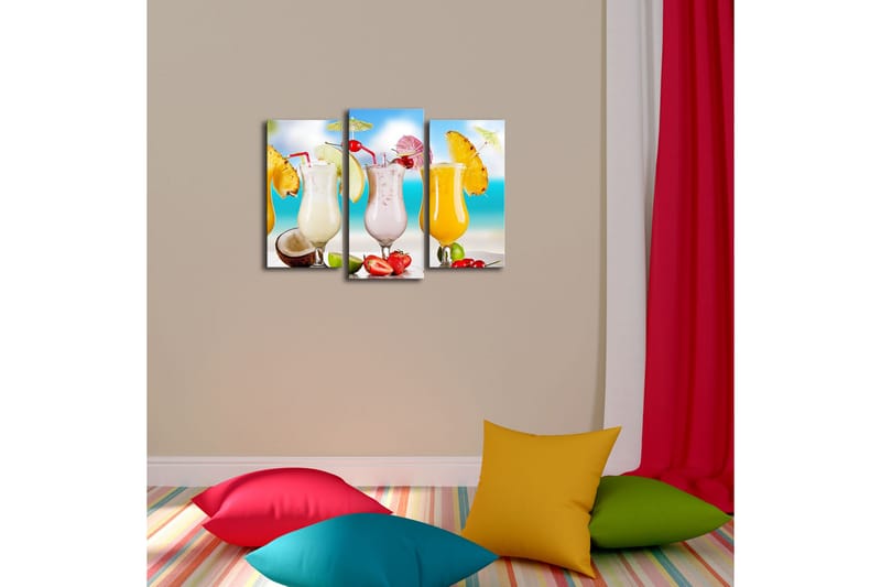Canvasbilde Dekorativ LED-belysning 3 Deler - Flerfarget - Interiør - Maleri & posters - Lerretsbilder