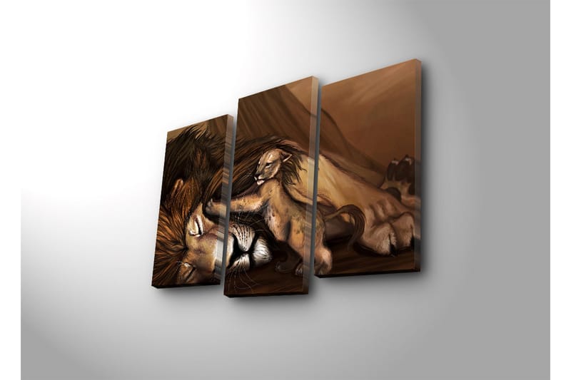Canvasbilde Dekorativ LED-belysning 3 Deler - Flerfarget - Interiør - Maleri & posters - Lerretsbilder
