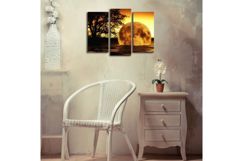 Canvasbilde Dekorativ LED-belysning 3 Deler - Flerfarget - Interiør - Maleri & posters - Lerretsbilder