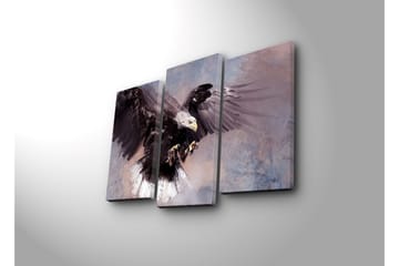 Canvasbilde Dekorativ LED-belysning 3 Deler - Flerfarget - Interiør - Maleri & posters - Lerretsbilder