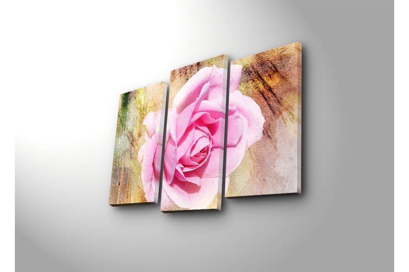 Canvasbilde Dekorativ LED-belysning 3 Deler - Flerfarget - Interiør - Maleri & posters - Lerretsbilder