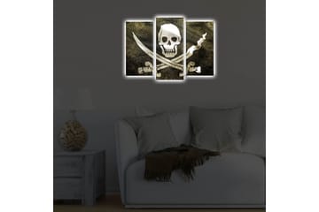 Canvasbilde Dekorativ LED-belysning 3 Deler - Flerfarget - Interiør - Maleri & posters - Lerretsbilder