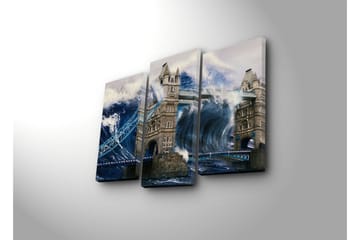 Canvasbilde Dekorativ LED-belysning 3 Deler - Flerfarget - Interiør - Maleri & posters - Lerretsbilder