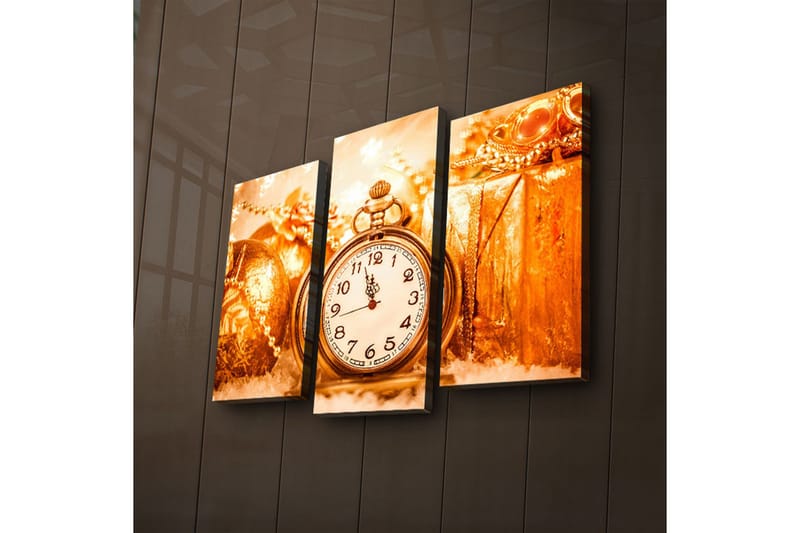 Canvasbilde Dekorativ LED-belysning 3 Deler - Flerfarget - Interiør - Maleri & posters - Lerretsbilder