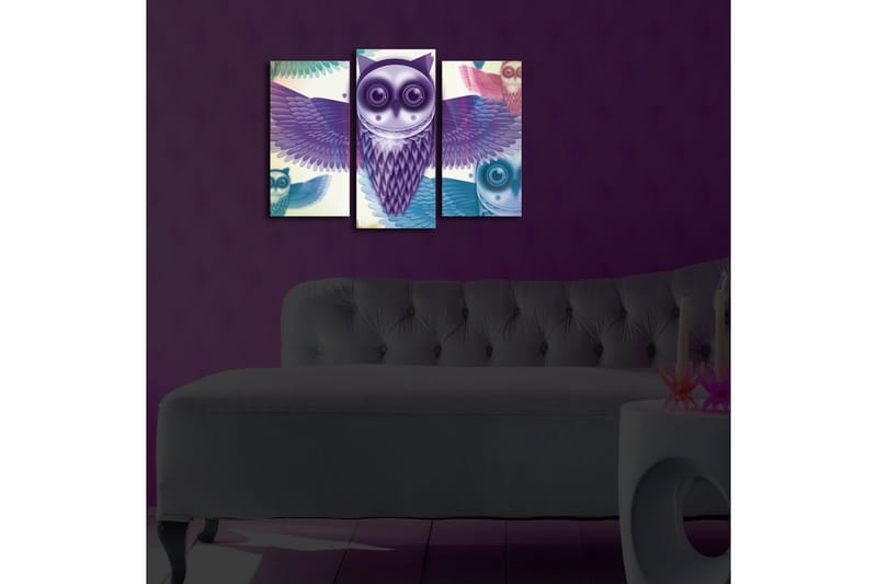 Canvasbilde Dekorativ LED-belysning 3 Deler - Flerfarget - Interiør - Maleri & posters - Lerretsbilder