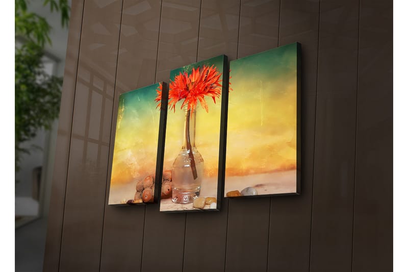 Canvasbilde Dekorativ LED-belysning 3 Deler - Flerfarget - Interiør - Maleri & posters - Lerretsbilder