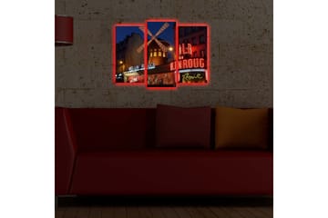 Canvasbilde Dekorativ LED-belysning 3 Deler - Flerfarget - Interiør - Maleri & posters - Lerretsbilder