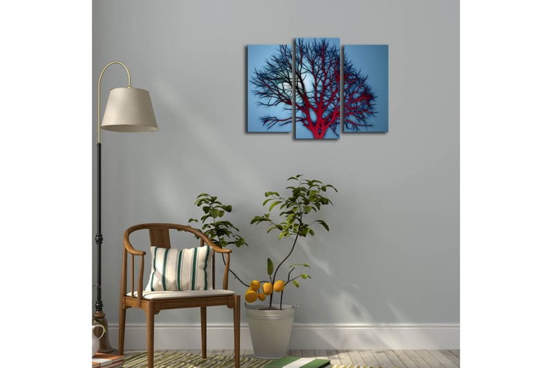 Canvasbilde Dekorativ LED-belysning 3 Deler - Flerfarget - Interiør - Maleri & posters - Lerretsbilder