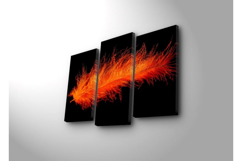 Canvasbilde Dekorativ LED-belysning 3 Deler - Flerfarget - Interiør - Maleri & posters - Lerretsbilder