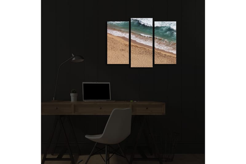 Canvasbilde Dekorativ LED-belysning 3 Deler - Flerfarget - Interiør - Maleri & posters - Lerretsbilder