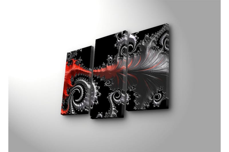 Canvasbilde Dekorativ LED-belysning 3 Deler - Flerfarget - Interiør - Maleri & posters - Lerretsbilder