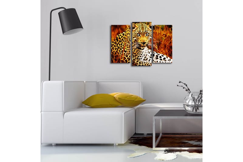 Canvasbilde Dekorativ LED-belysning 3 Deler - Flerfarget - Interiør - Maleri & posters - Lerretsbilder