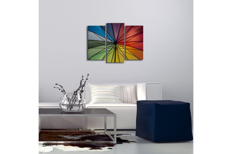 Canvasbilde Dekorativ LED-belysning 3 Deler - Flerfarget - Interiør - Maleri & posters - Lerretsbilder
