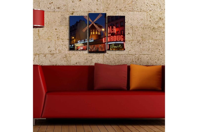Canvasbilde Dekorativ LED-belysning 3 Deler - Flerfarget - Interiør - Maleri & posters - Lerretsbilder