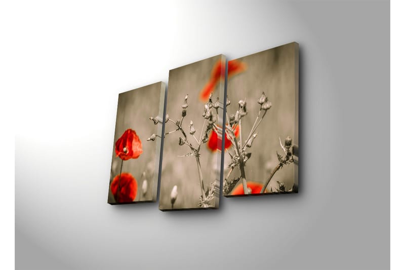 Canvasbilde Dekorativ LED-belysning 3 Deler - Flerfarget - Interiør - Maleri & posters - Lerretsbilder