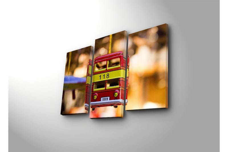Canvasbilde Dekorativ LED-belysning 3 Deler - Flerfarget - Interiør - Maleri & posters - Lerretsbilder