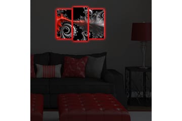 Canvasbilde Dekorativ LED-belysning 3 Deler - Flerfarget - Interiør - Maleri & posters - Lerretsbilder