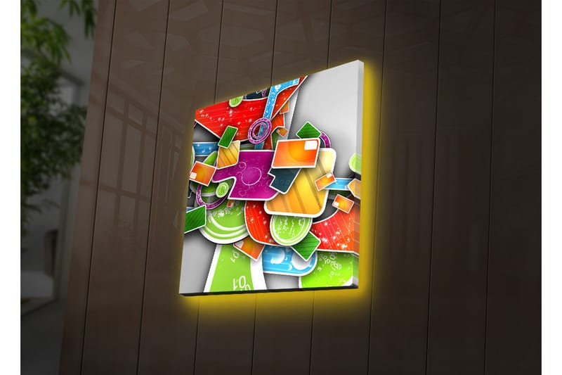 Canvasbilde Dekorativ LED-belysning - Flerfarget - Interiør - Maleri & posters - Lerretsbilder