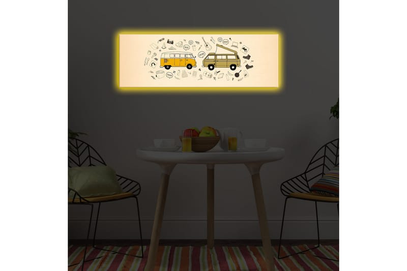Canvasbilde Dekorativ LED-belysning - Flerfarget - Interiør - Maleri & posters - Lerretsbilder