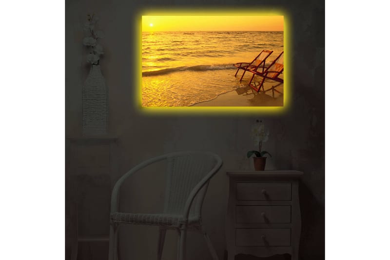 Canvasbilde Dekorativ LED-belysning - Flerfarget - Interiør - Maleri & posters - Lerretsbilder