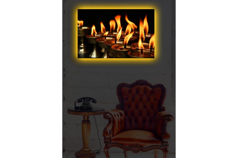 Canvasbilde Dekorativ LED-belysning - Flerfarget - Interiør - Maleri & posters - Lerretsbilder