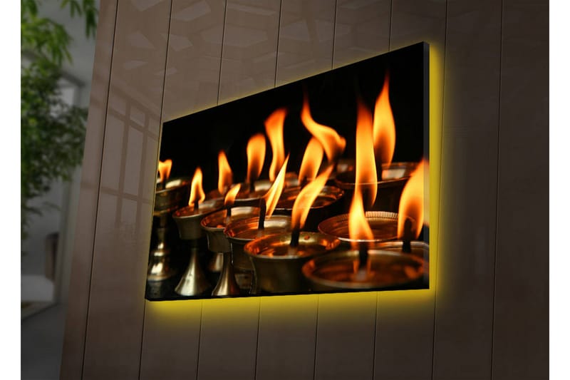 Canvasbilde Dekorativ LED-belysning - Flerfarget - Interiør - Maleri & posters - Lerretsbilder