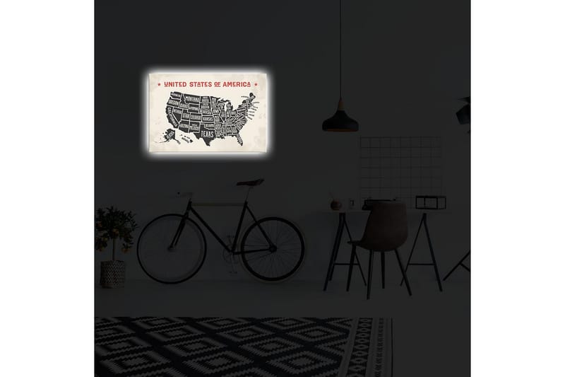 Canvasbilde Dekorativ LED-belysning - Flerfarget - Interiør - Maleri & posters - Lerretsbilder