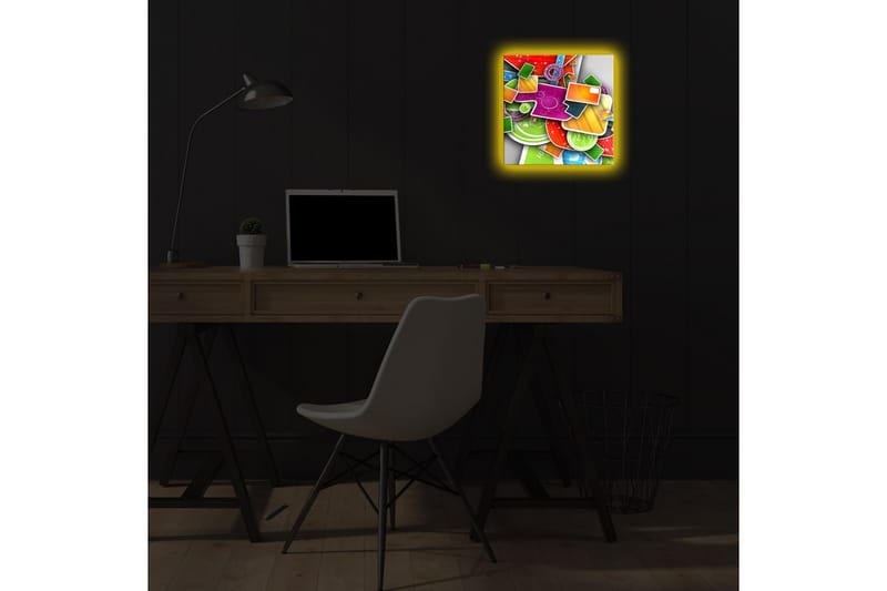Canvasbilde Dekorativ LED-belysning - Flerfarget - Interiør - Maleri & posters - Lerretsbilder