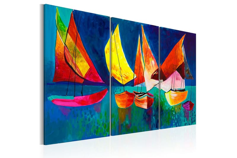 Canvasbilde Fargerike seilbåter 120x80 cm - Artgeist sp. z o. o. - Lerretsbilder