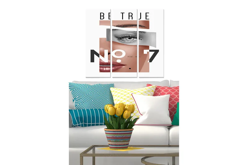 Canvasbilde Fashion 3-pk Flerfarget, 22x05 cm