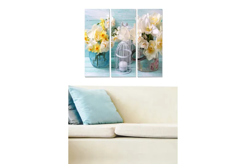 Canvasbilde Floral 3-pk flerfarget, 22x05 cm