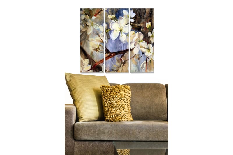 Canvasbilde Floral 3-pk flerfarget, 22x05 cm