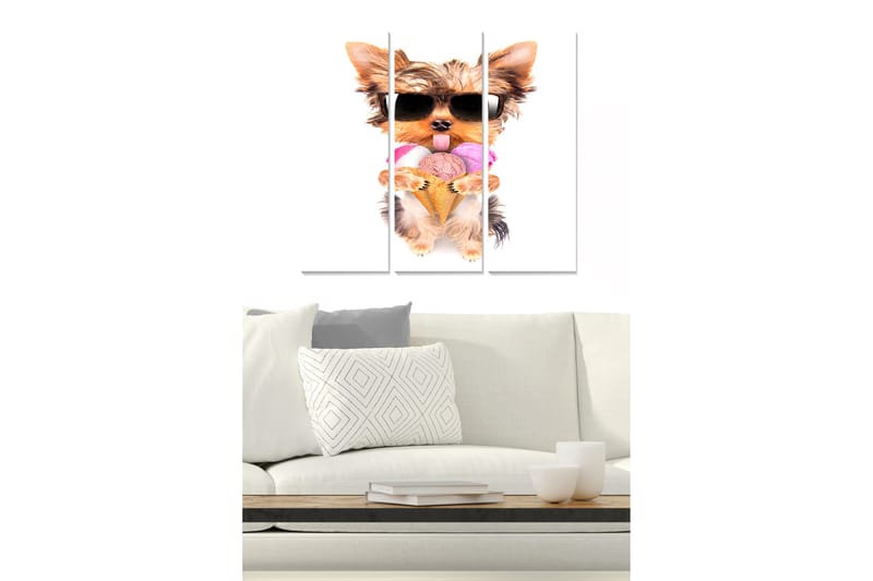 Canvasbilde Floral 3-pk flerfarget - 22x05 cm - Interiør - Maleri & posters - Lerretsbilder
