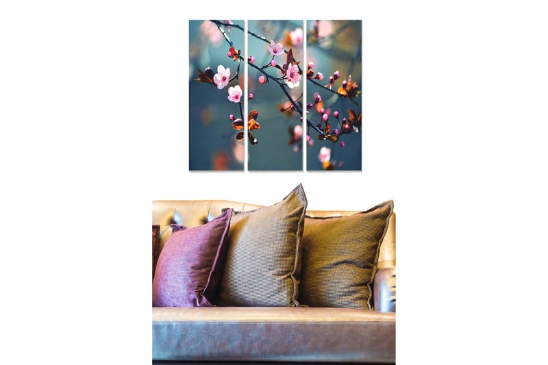 Canvasbilde Floral 3-pk flerfarget - 22x05 cm - Interiør - Maleri & posters - Lerretsbilder